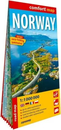 Tani Norwegia laminowana mapa samochodowo-turystyczna 1:1 000 000