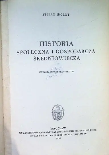 Rabat Historia społeczna i gospodarcza średniowiecza 1949 r.