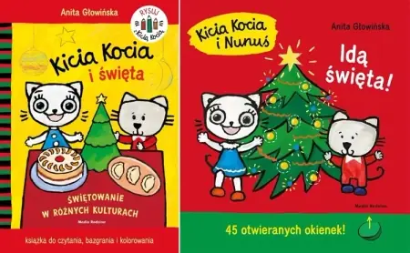 2w1 KICIA KOCIA I NUNUŚ IDĄ ŚWIĘTA + KICIA KOCIA I ŚWIĘTA KOLOROWANKA - Anita Głowińska Hit sprzedaży