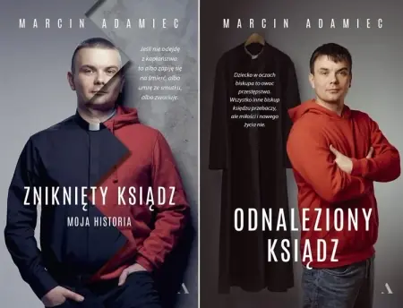 PAK 2x Marcin Adamiec Zniknięty ksiądz Moja historia + Odnaleziony ksiądz - Marcin Adamiec Ostatnie sztuki